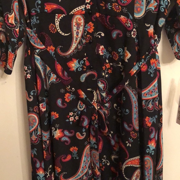 Nanette Lepore black teal print dress Size 14 - Picture 10 of 10